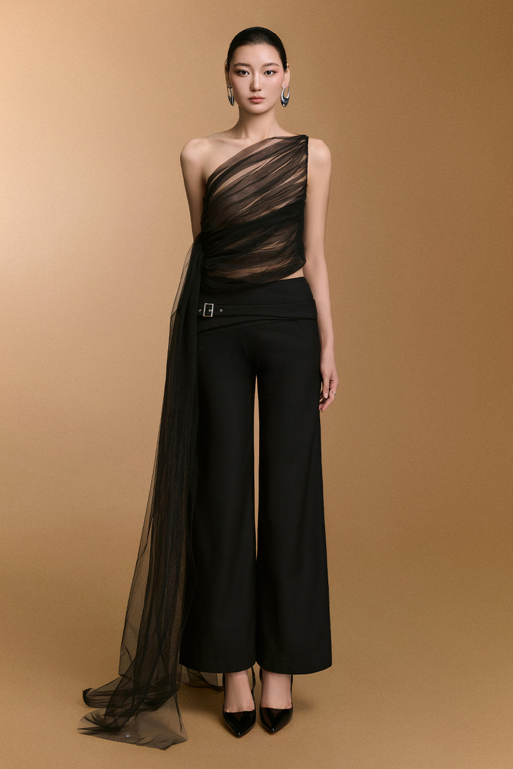Ceci Straight Draped Pants - MEAN BLVD