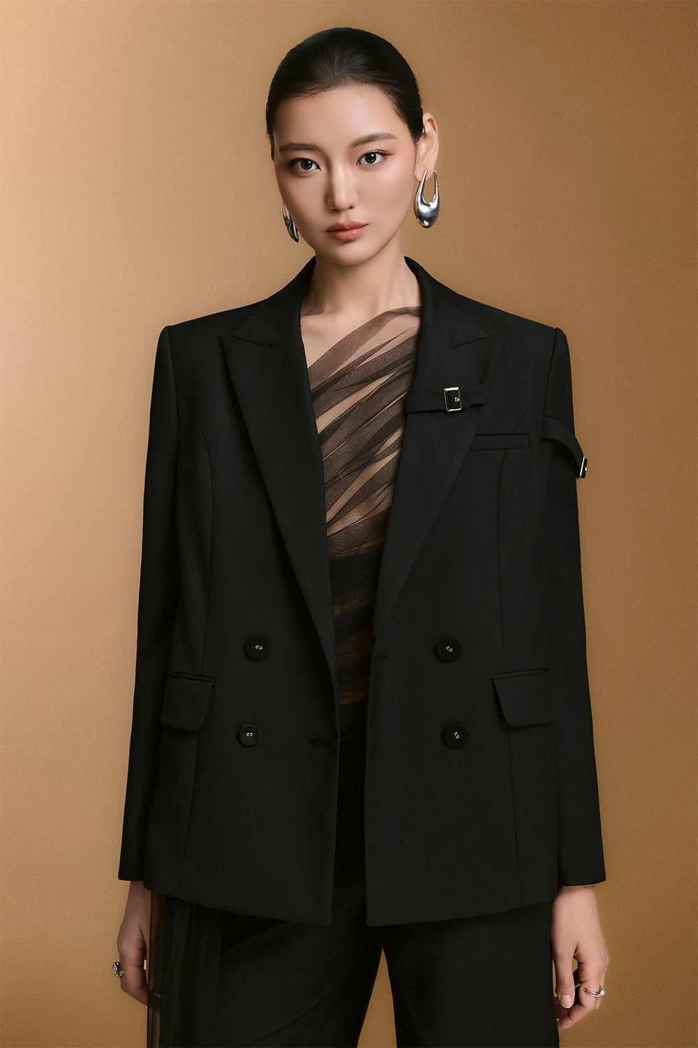 Ceci V-Neck Button Blazer - MEAN BLVD