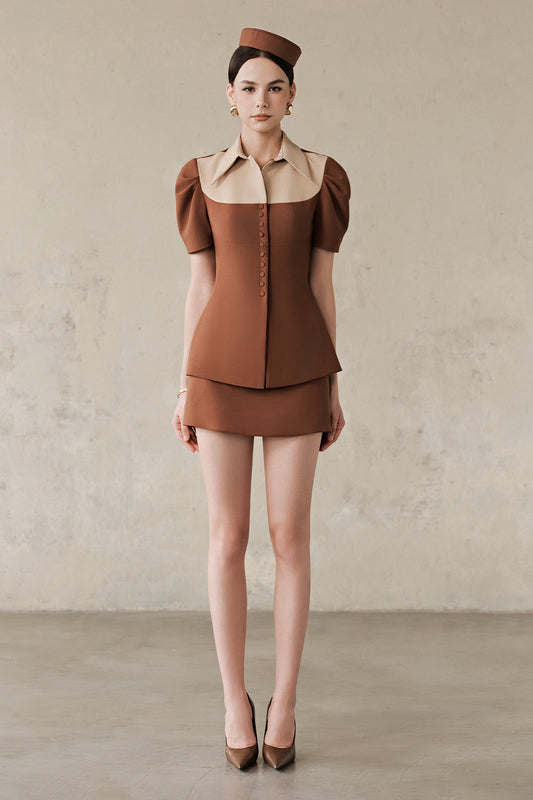 Celene Puff Sleeve Button Top - MEAN BLVD