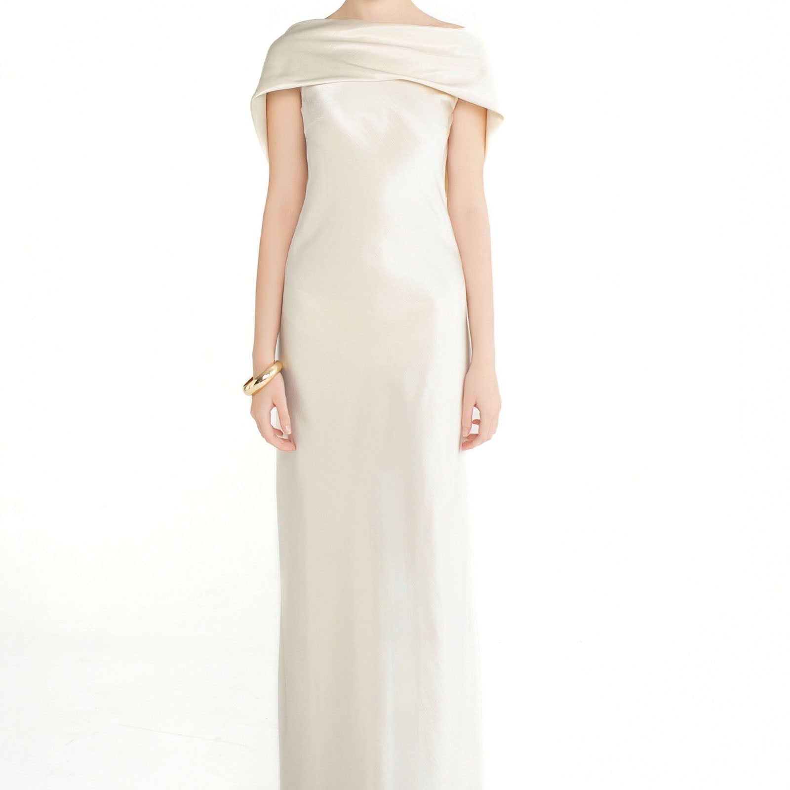 Celestia Asymmetric Neck Maxi Dress - MEAN BLVD