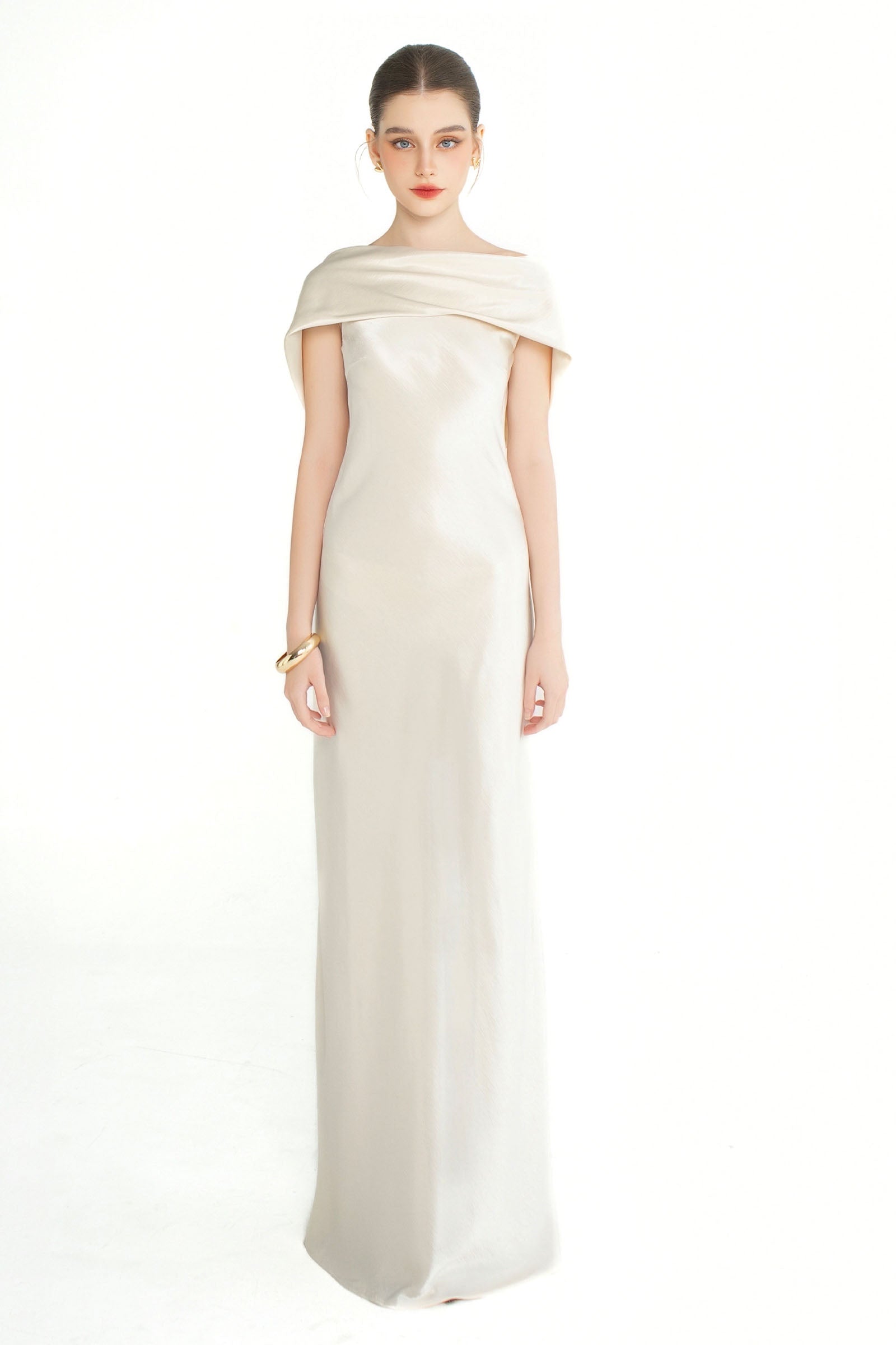 Celestia Asymmetric Neck Maxi Dress - MEAN BLVD