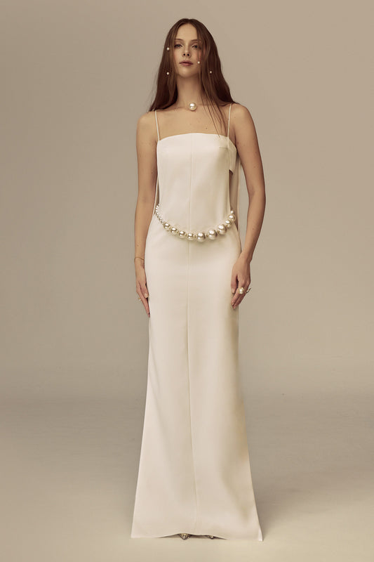Celestia Square Neck Bead Maxi Dress - MEAN BLVD