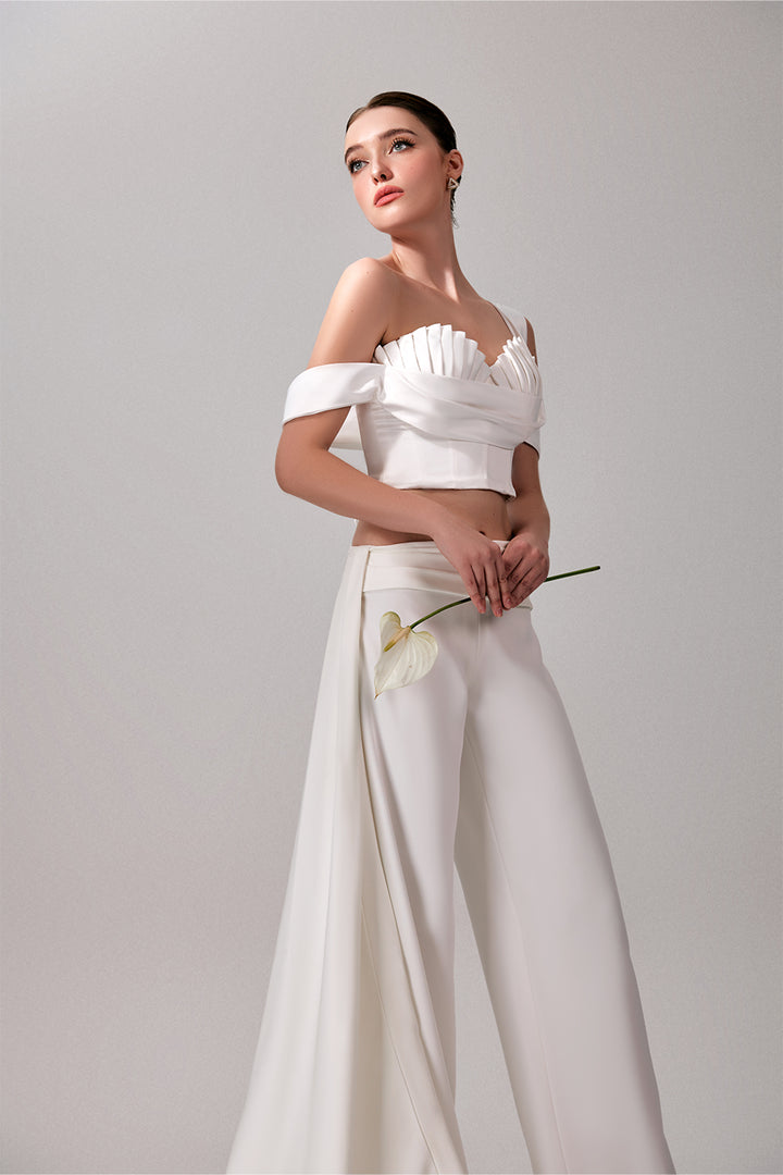 Celine Straight Draped Pants - MEAN BLVD