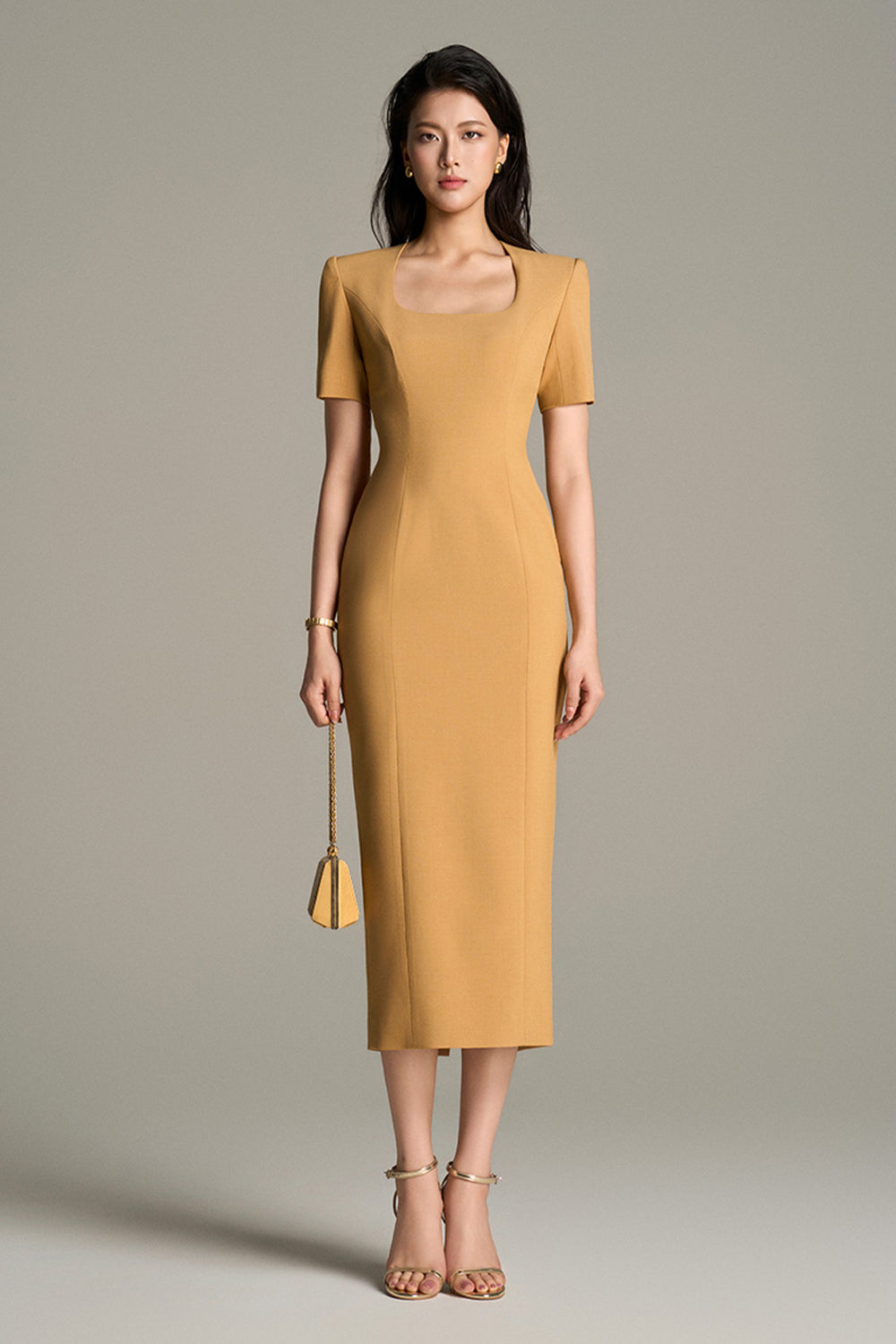 Célure Scoop Neck Midi Dress - MEAN BLVD