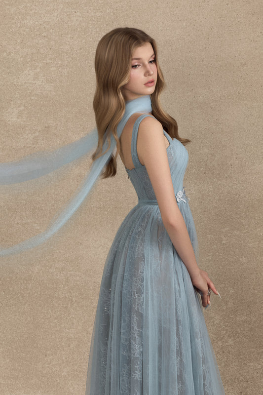 Cesleste Square Neck Lace Midi Dress - MEAN BLVD