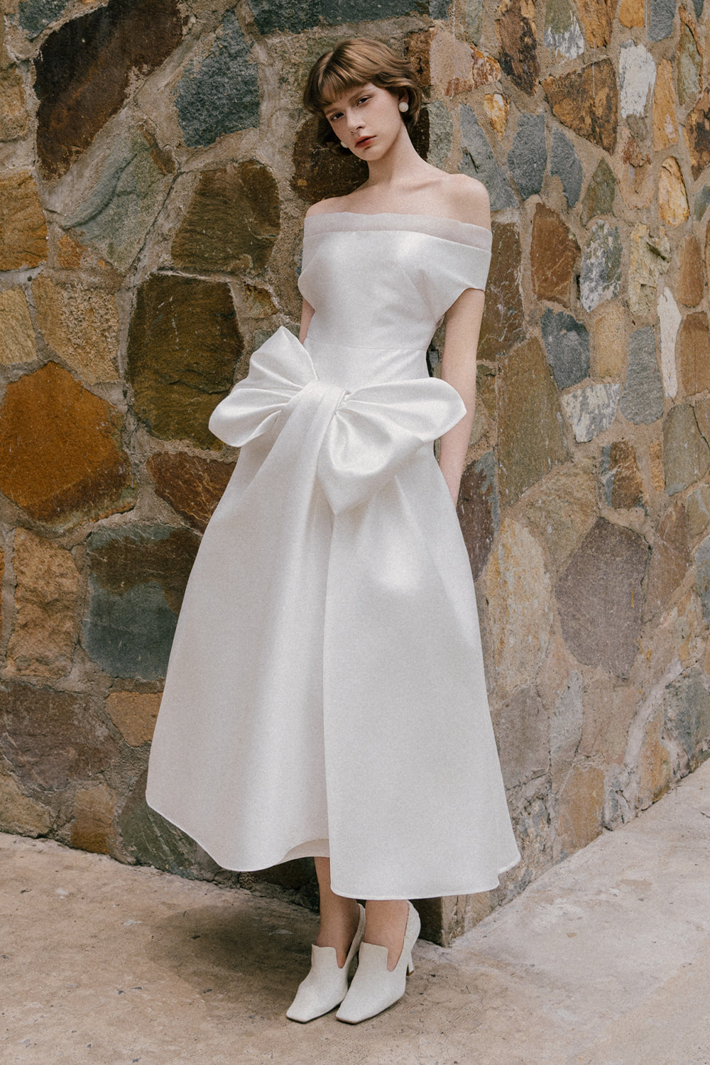 Charlotte Off-Shoulder Midi Dress - MEAN BLVD