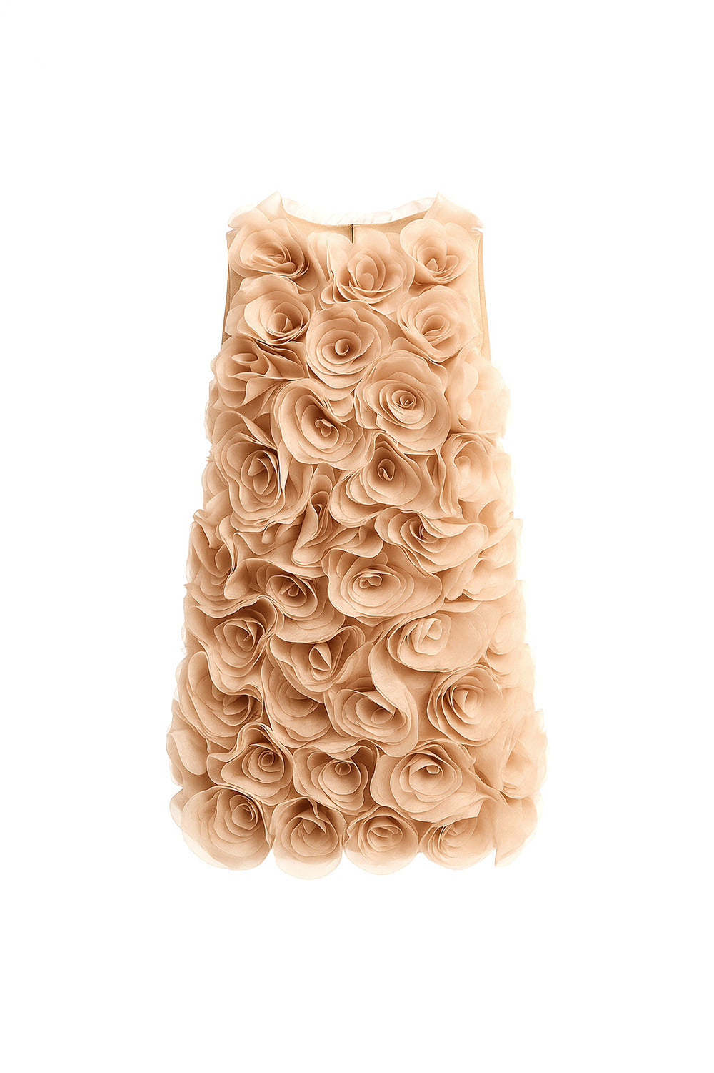 Louisa Trapezoid Flower Applique Organza Mini Dress