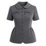 Ember Peplum Peter Pan Collar Polycotton Top