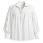Vanessa Straight Bishop Sleeved Silk Blend Top