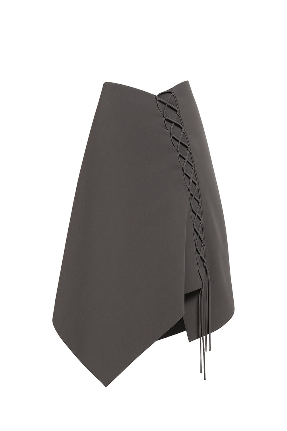 Vanessa Asymmetric High Waist Twill Midi Skirt