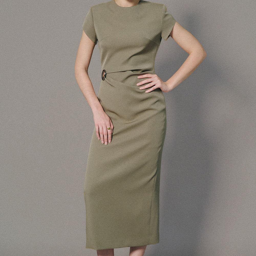 Cherly Round Neck Midi Dress - MEAN BLVD