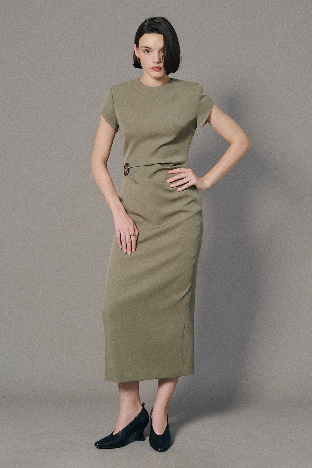 Cherly Round Neck Midi Dress - MEAN BLVD