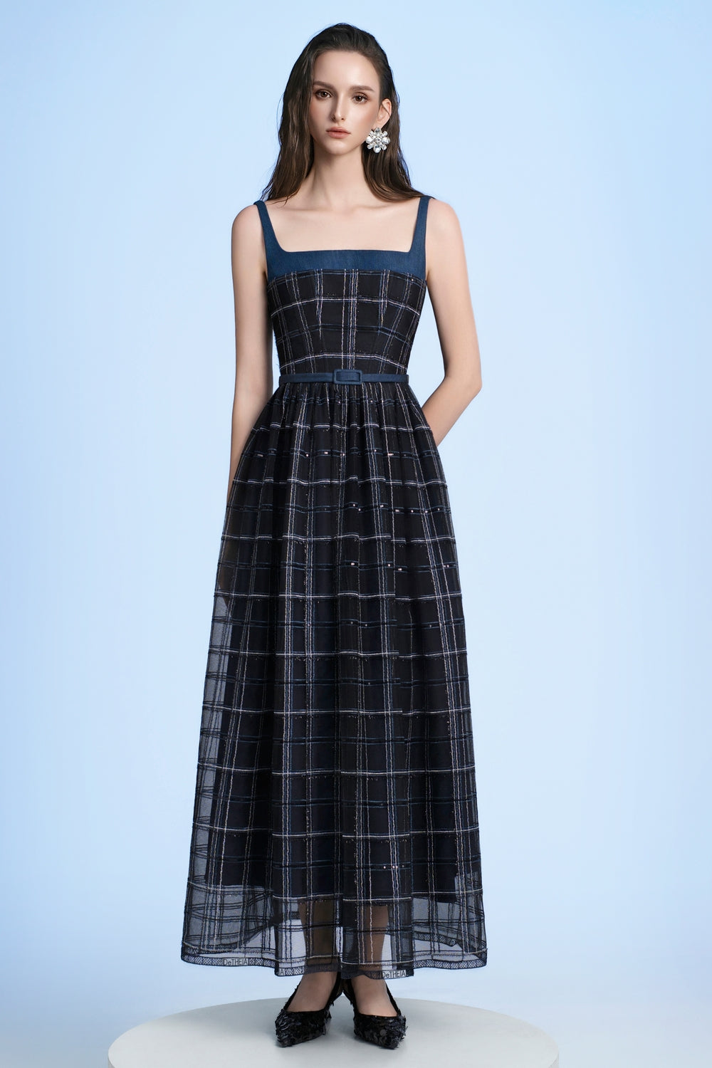 chiara midi dress Women's Chiara A-line Layered Tulle Midi Dress S/M/L/XL/Customize Black  MEAN BLVD