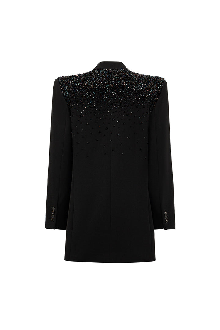 Claire Notched Rhinestone Blazer - MEAN BLVD