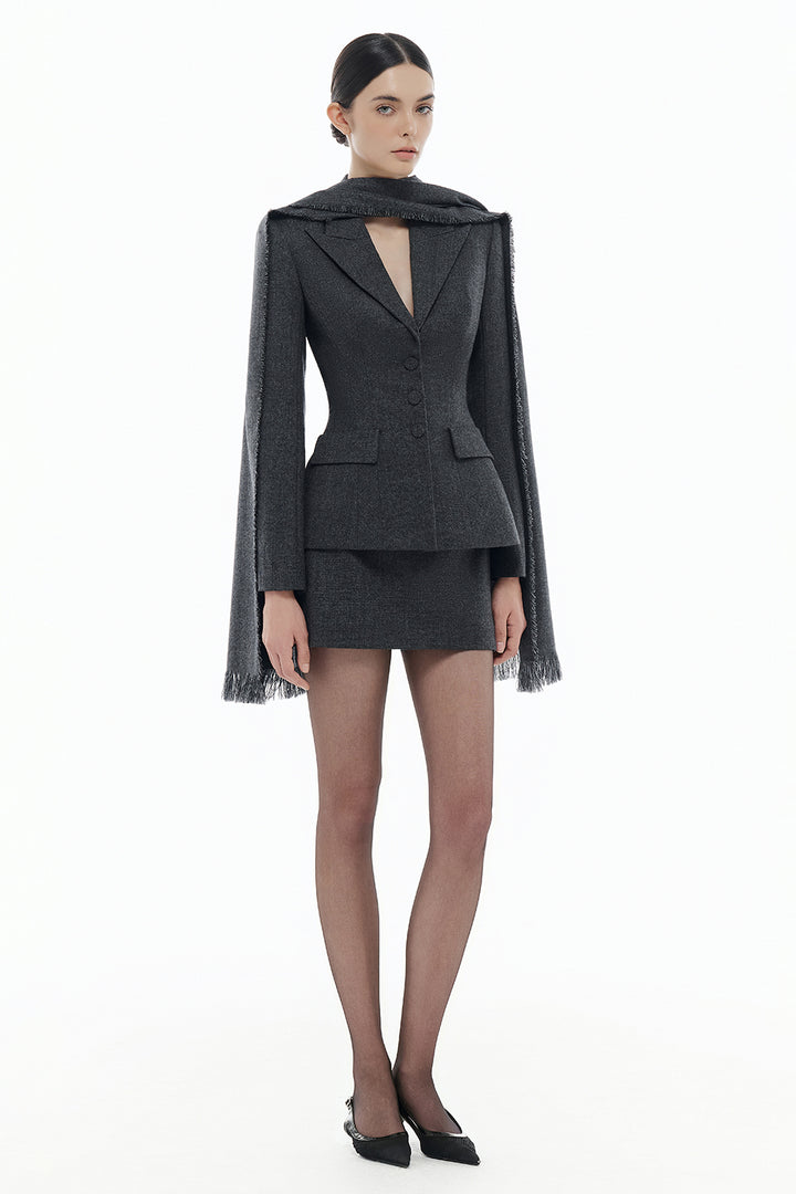 Clara Peplum Button Blazer - MEAN BLVD
