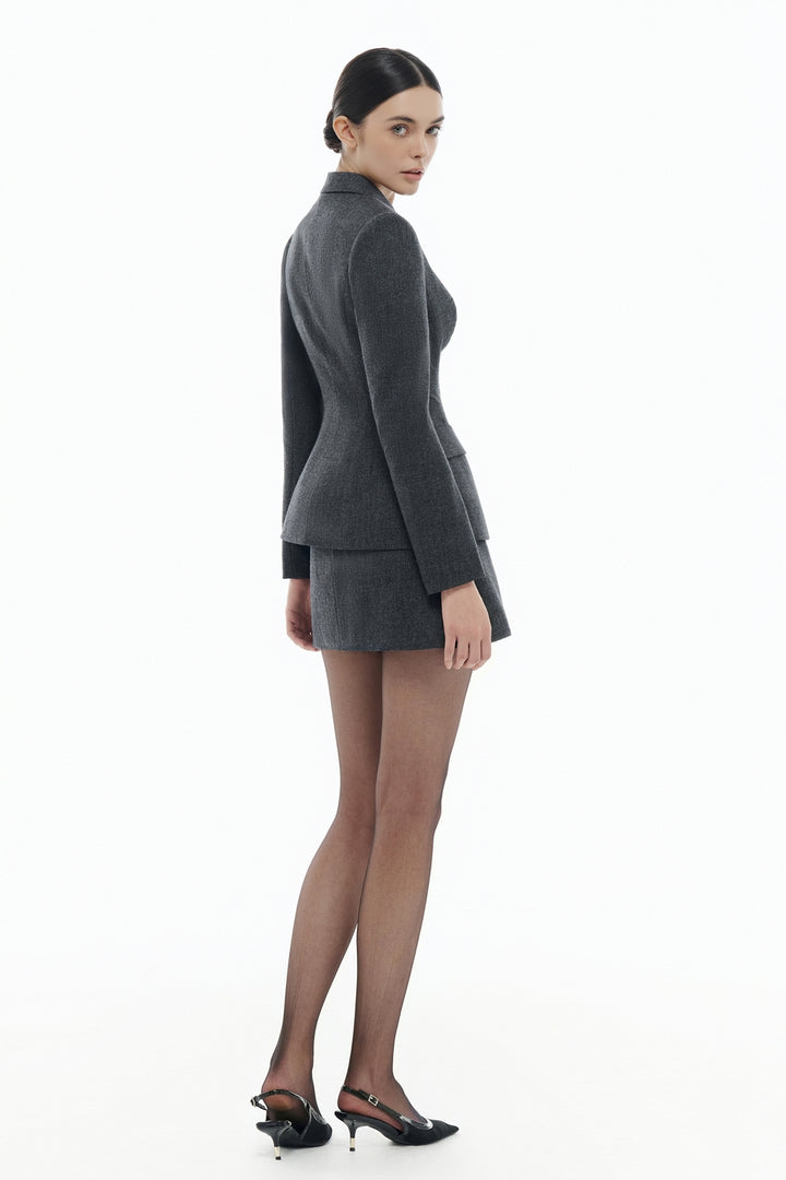 Clara Peplum Button Blazer - MEAN BLVD