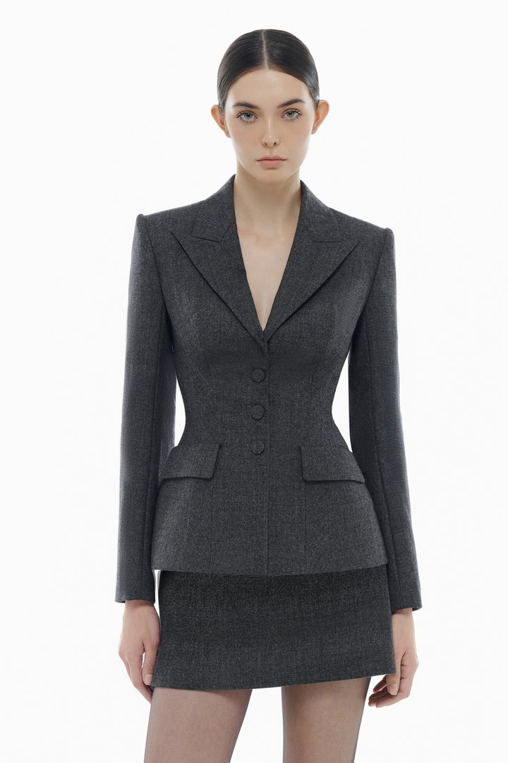 Clara Peplum Button Blazer - MEAN BLVD