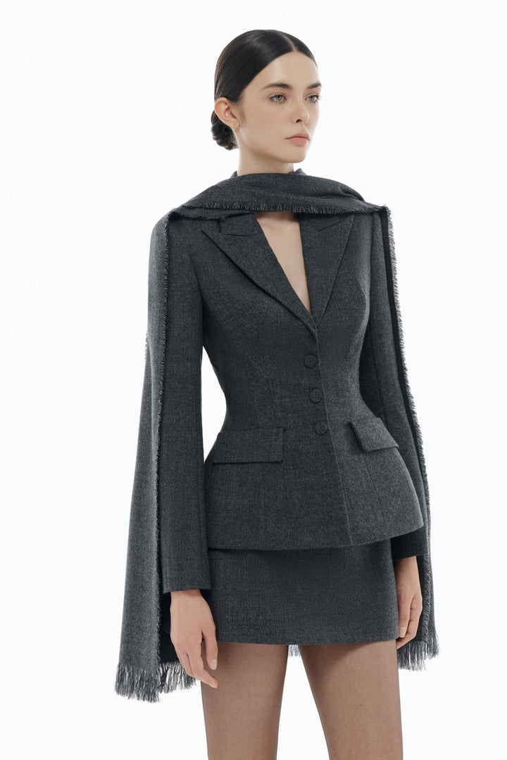 Clara Peplum Button Blazer - MEAN BLVD