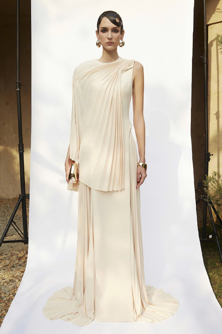 Clementine Sheath Pleated Maxi Dress - MEAN BLVD