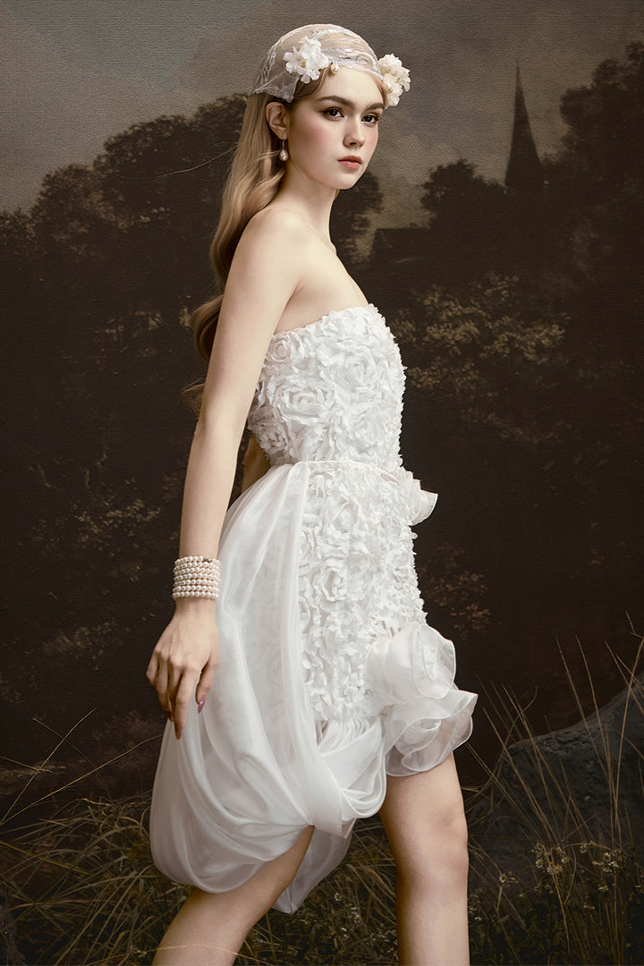 Cloudy Cape Sleeve Applique Mini Dress - MEAN BLVD