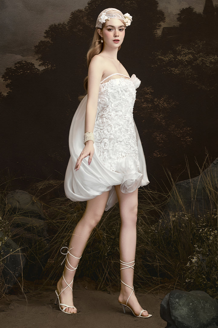 Cloudy Cape Sleeve Applique Mini Dress - MEAN BLVD