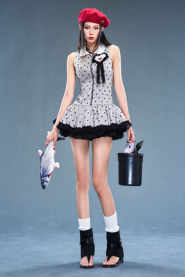 Clue Collared Gathering Mini Dress - MEAN BLVD