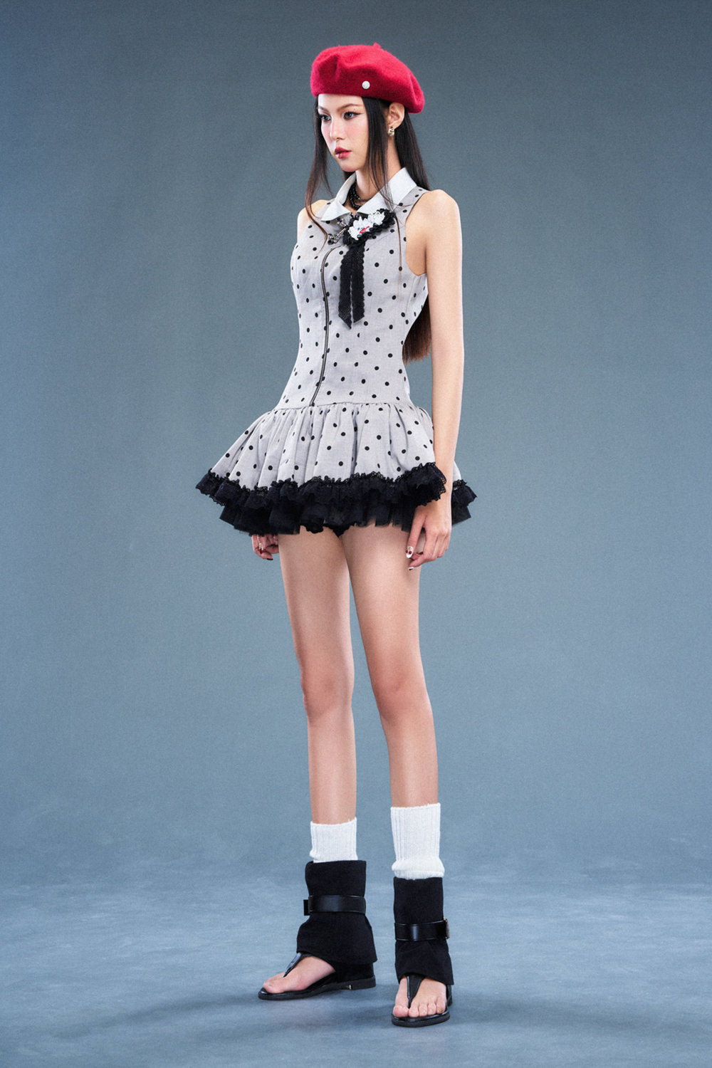 Clue Collared Gathering Mini Dress - MEAN BLVD