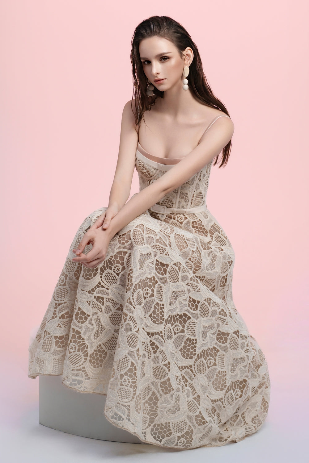 silk lace midi dress Grace Loves Lace Silky Satin Midi Dusk