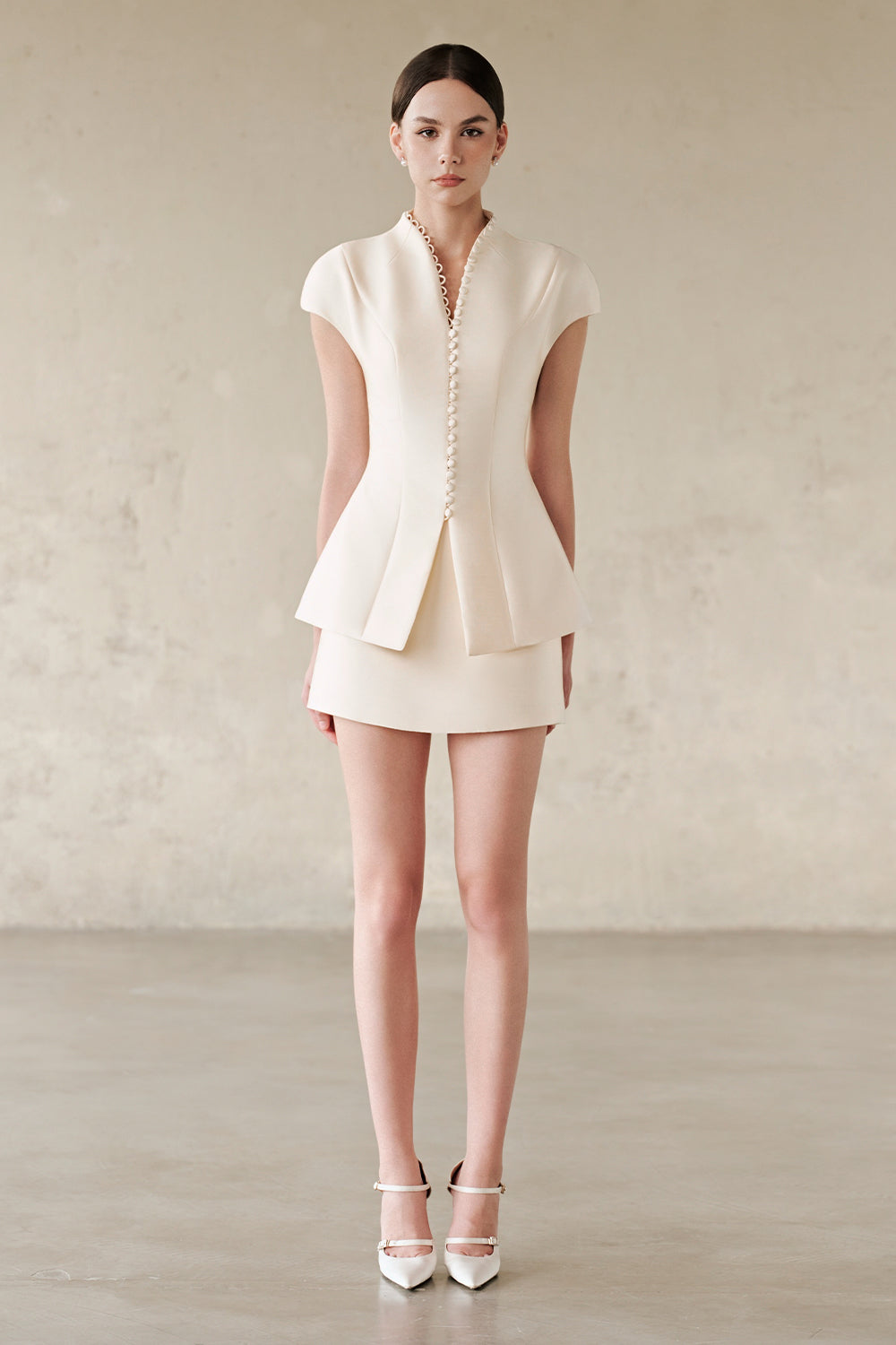 Priti Straight Taffeta Skirt