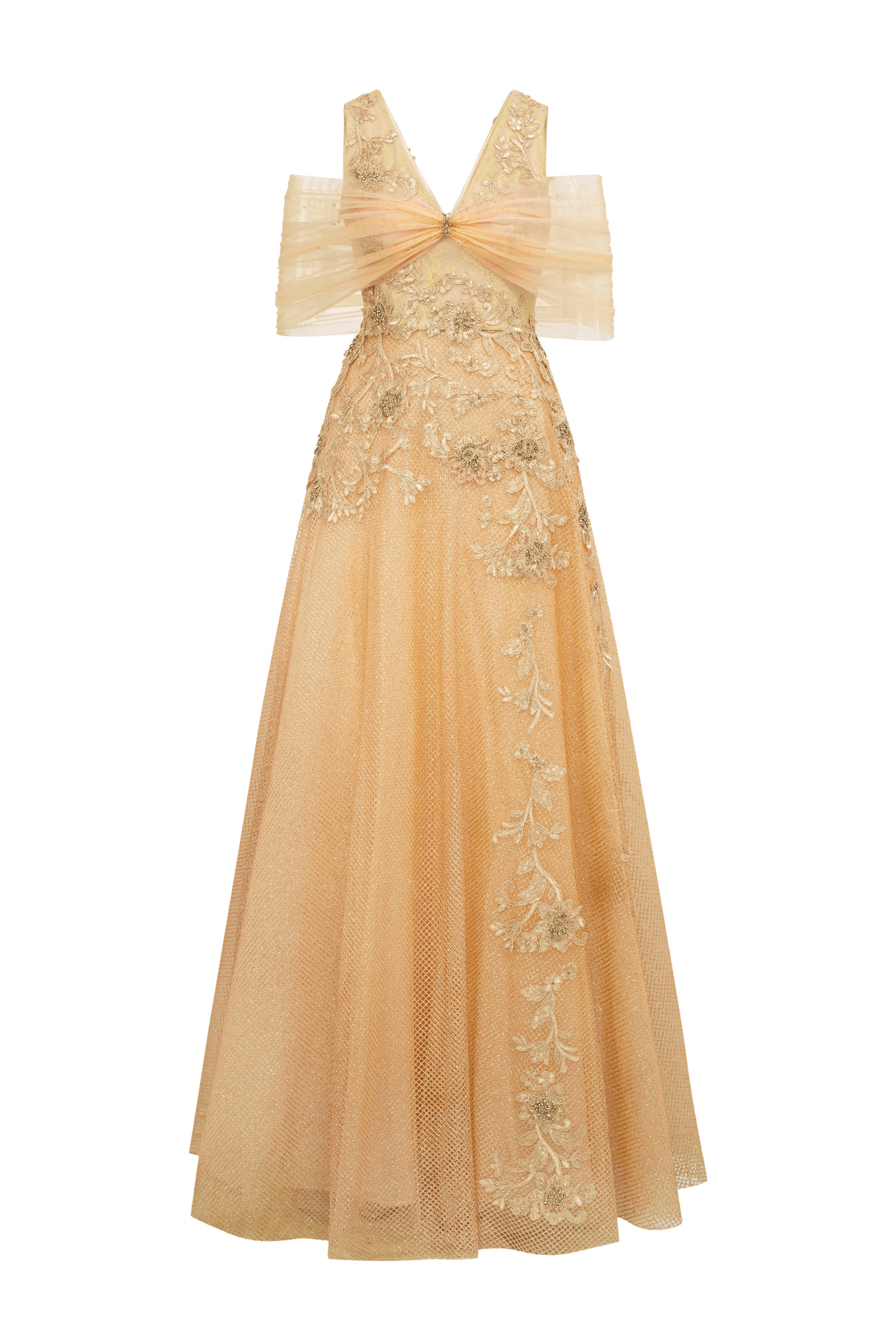 cold shoulder gold dress Zapaka Women Golden Long Prom Dress with Sequins Mermaid Cold Shoulder Ruched Satin Formal Dress with Lace Up Back, Golden / US14