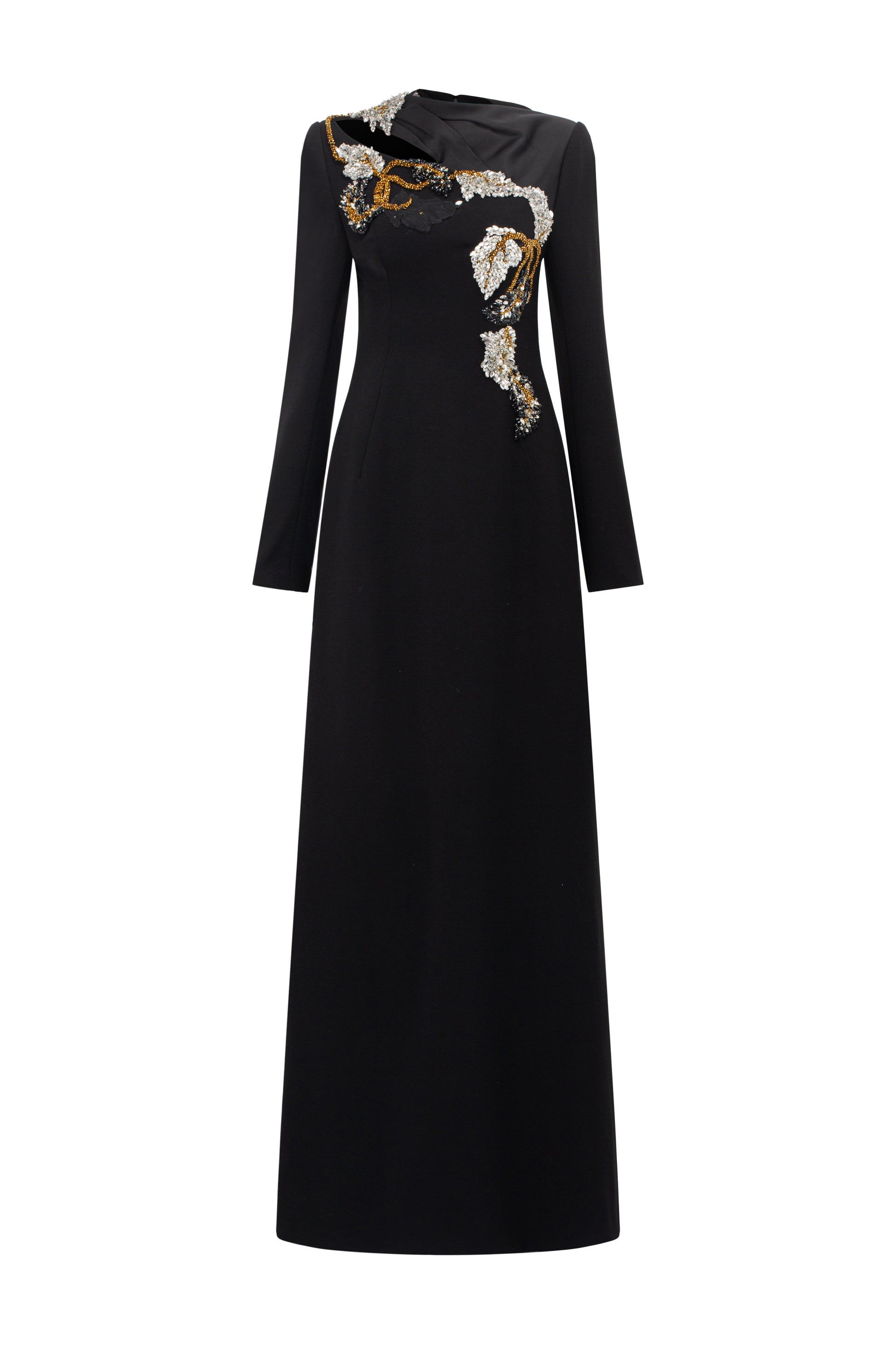 Isabelle Asymmetric Neck Maxi Dress