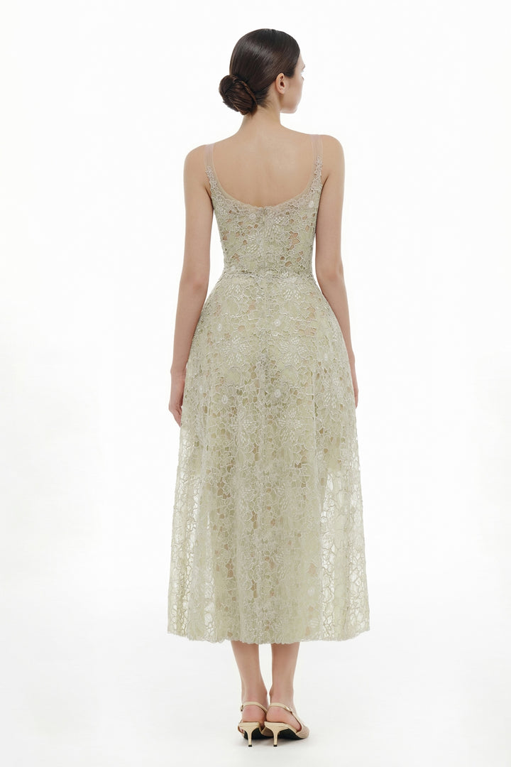 Coralie Scoop Applique Midi Dress - MEAN BLVD