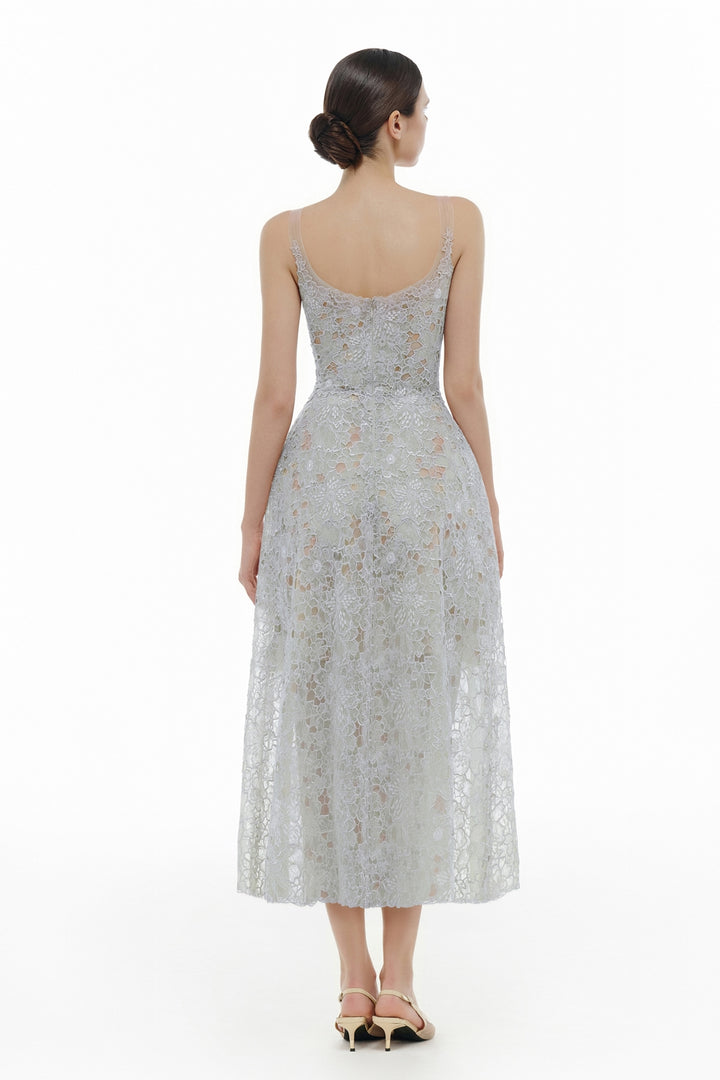 Coralie Scoop Applique Midi Dress - MEAN BLVD