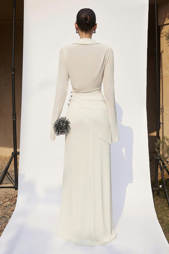 Cordelia Split Sleeve Draped Maxi Dress - MEAN BLVD