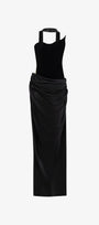 Architectural Corset Silk Velvet Gown With Scarf & Gloves 2