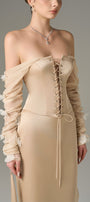 Alluring Silk Chiffon Corset Top & Maxi Set 3