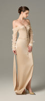 Alluring Silk Chiffon Corset Top & Maxi Set 5