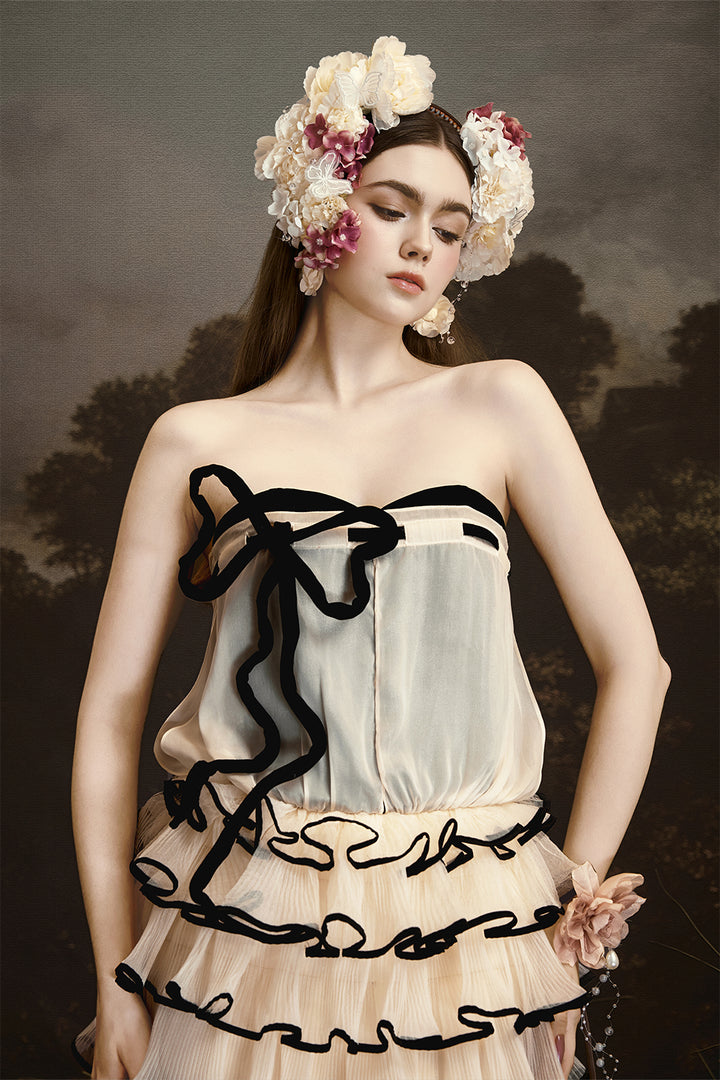 Crete's Sunset Sweetheart Pleated Mini Dress - MEAN BLVD