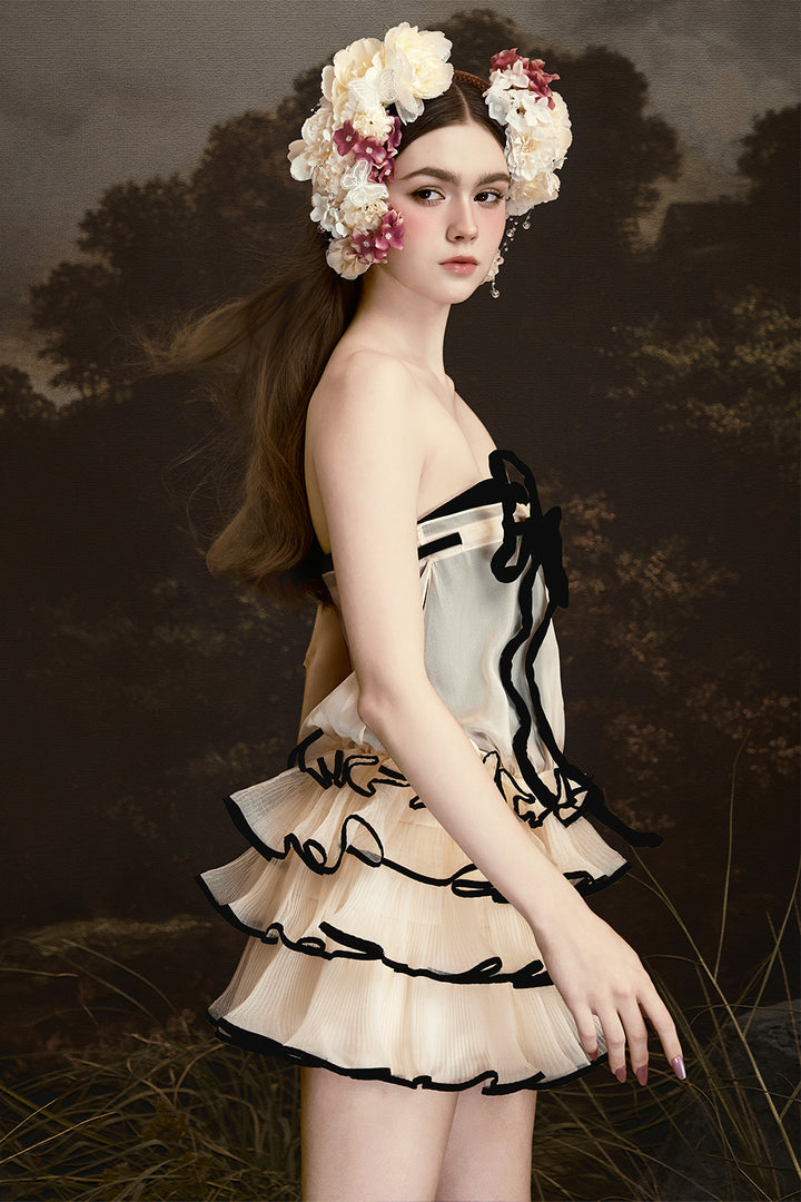 Crete's Sunset Sweetheart Pleated Mini Dress - MEAN BLVD