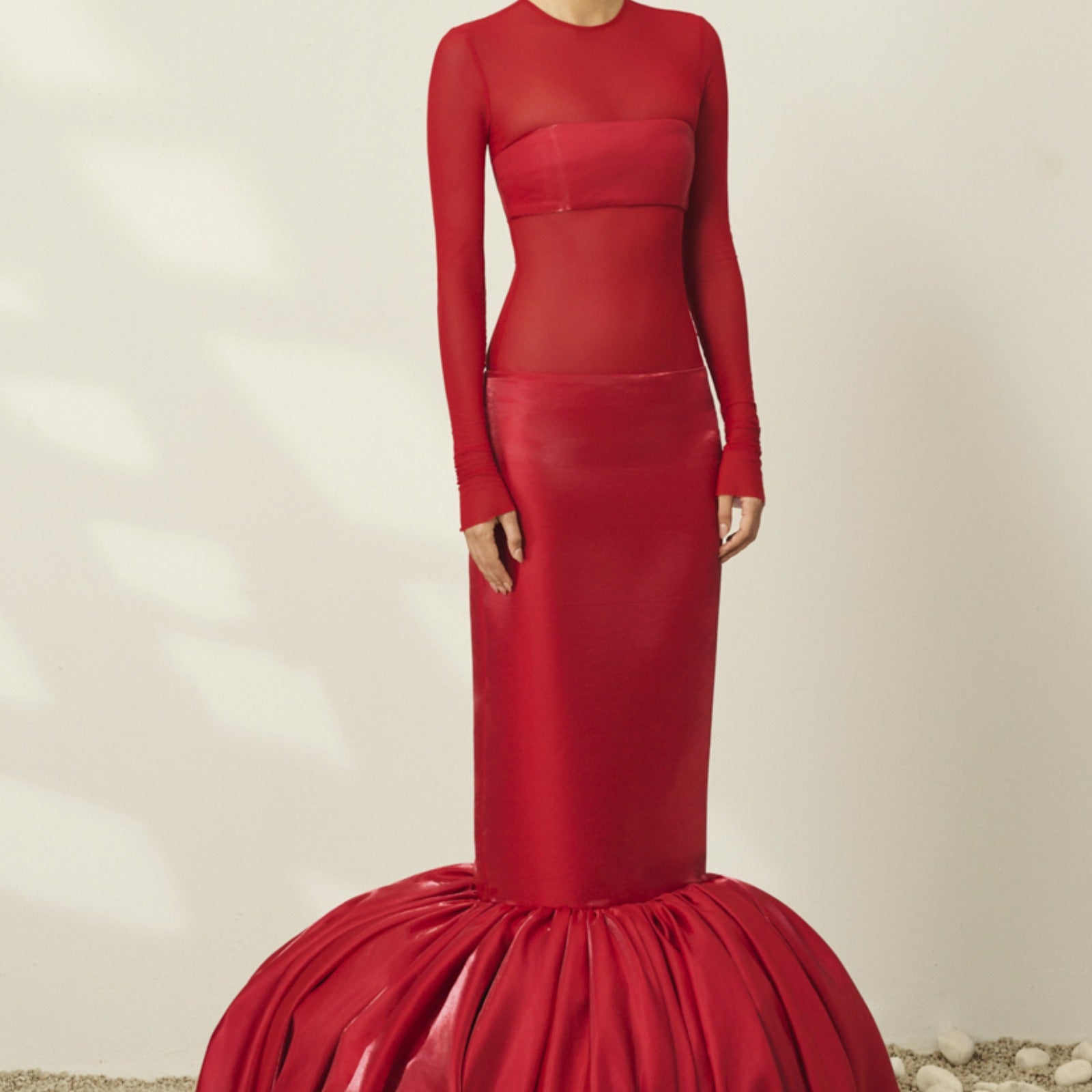 Crimson Bubble Maxi Dress - MEAN BLVD