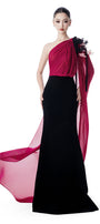 Crimson Draped Maxi Dress - MEAN BLVD