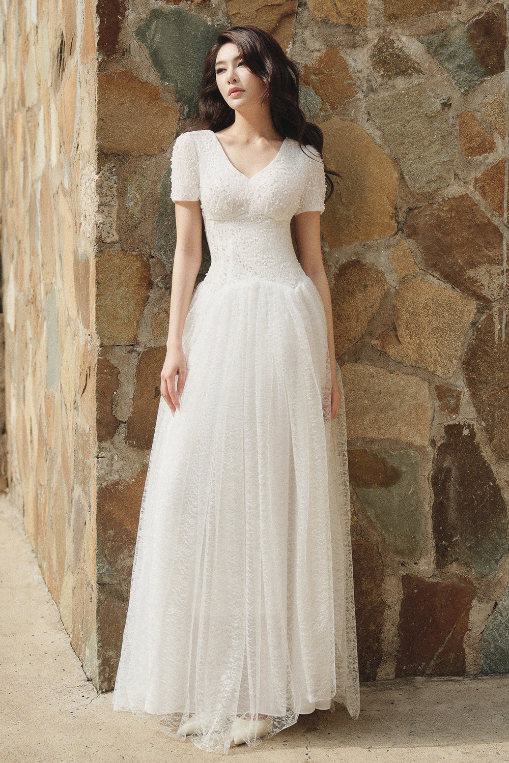 maxi dress mean Women's Cristal Bead Maxi Dress White/Cream White S/M/L MEAN BLVD White / S