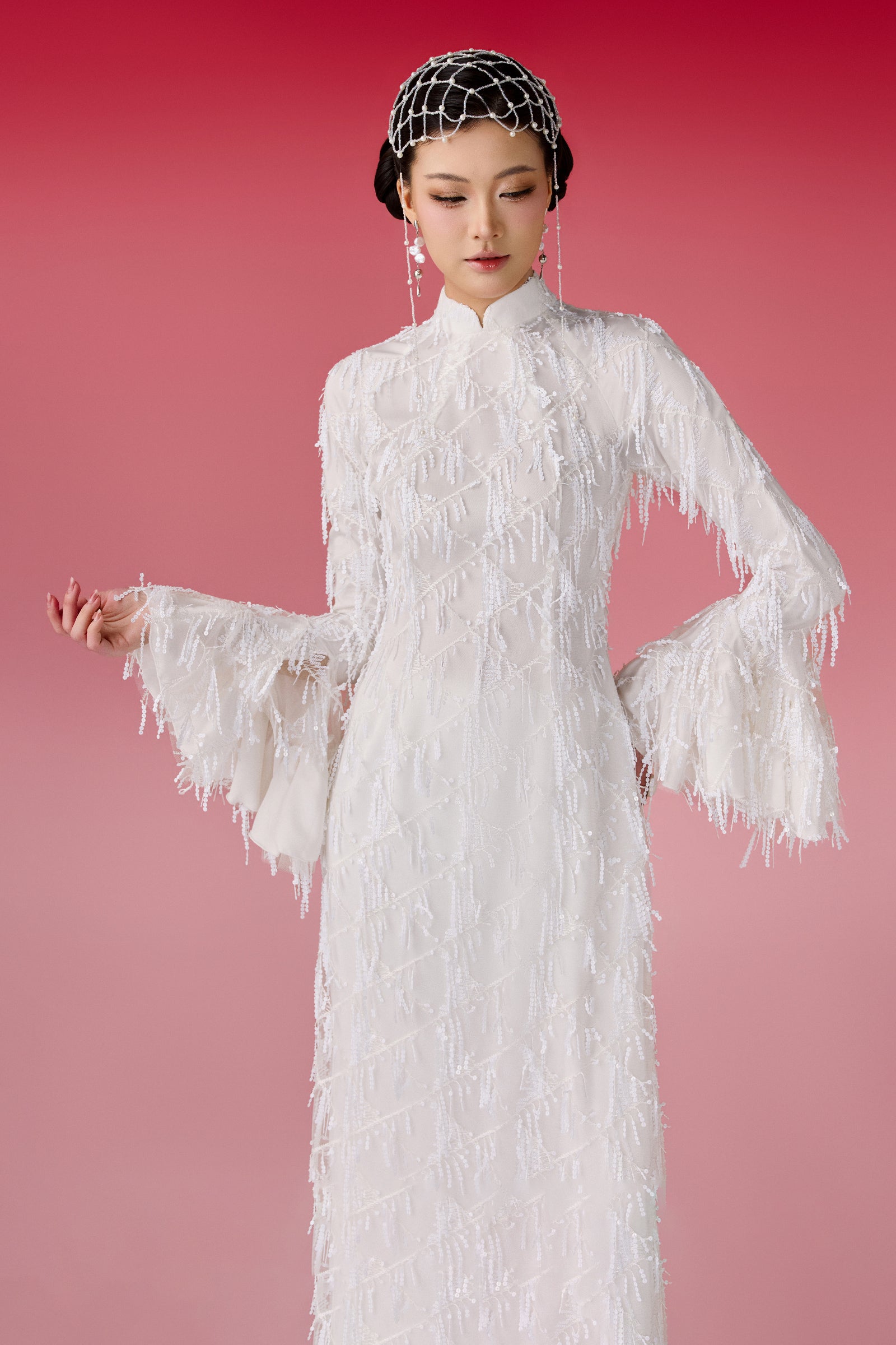 Bach Sa Fringe Ao Dai Set