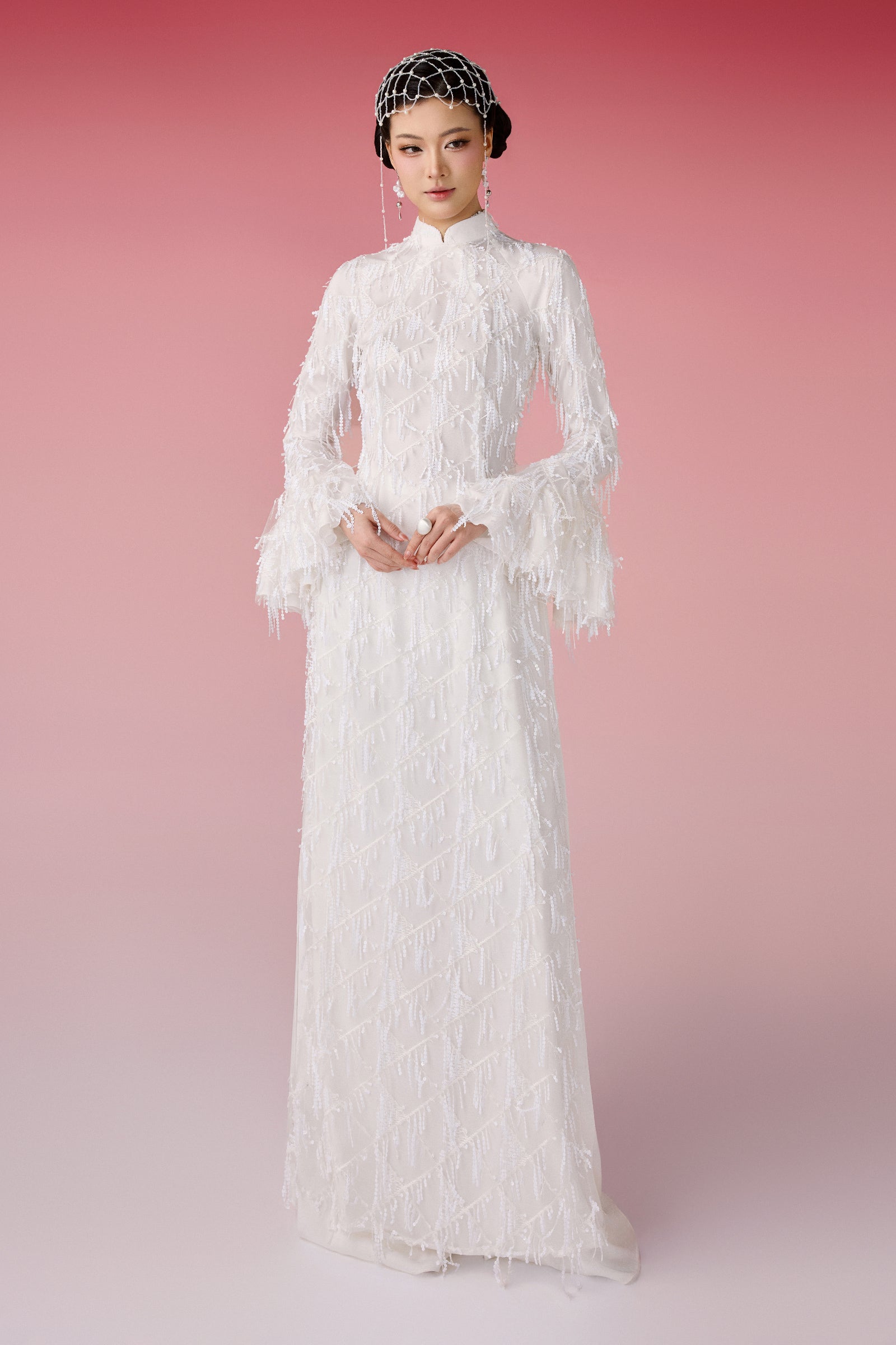 Bach Sa Fringe Ao Dai Set