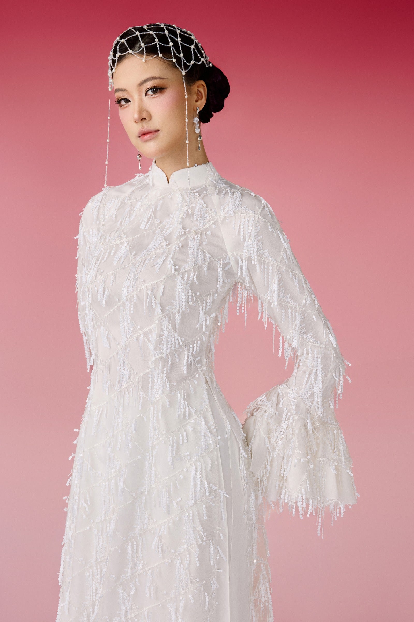 Bach Sa Fringe Ao Dai Set