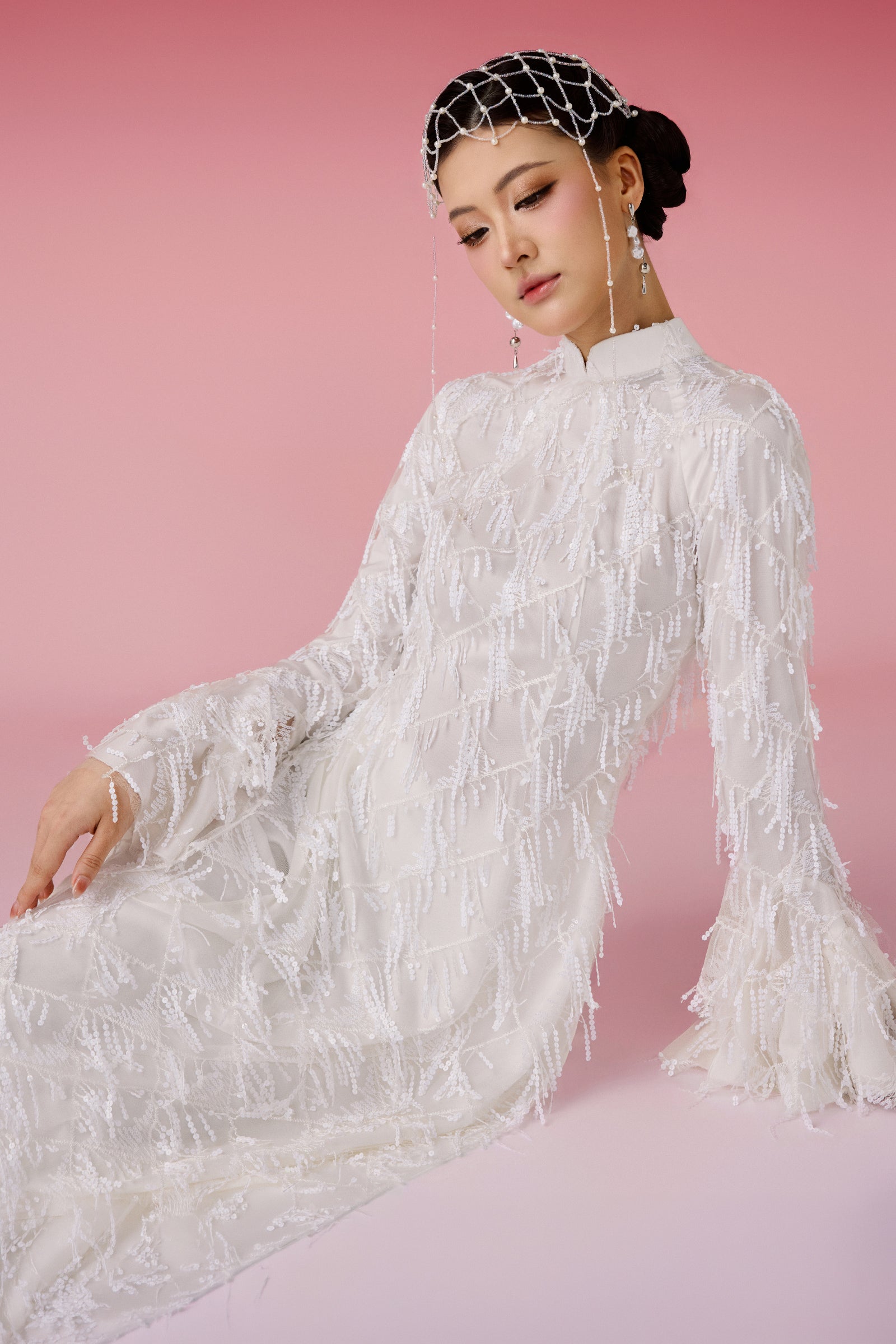 Bach Sa Fringe Ao Dai Set