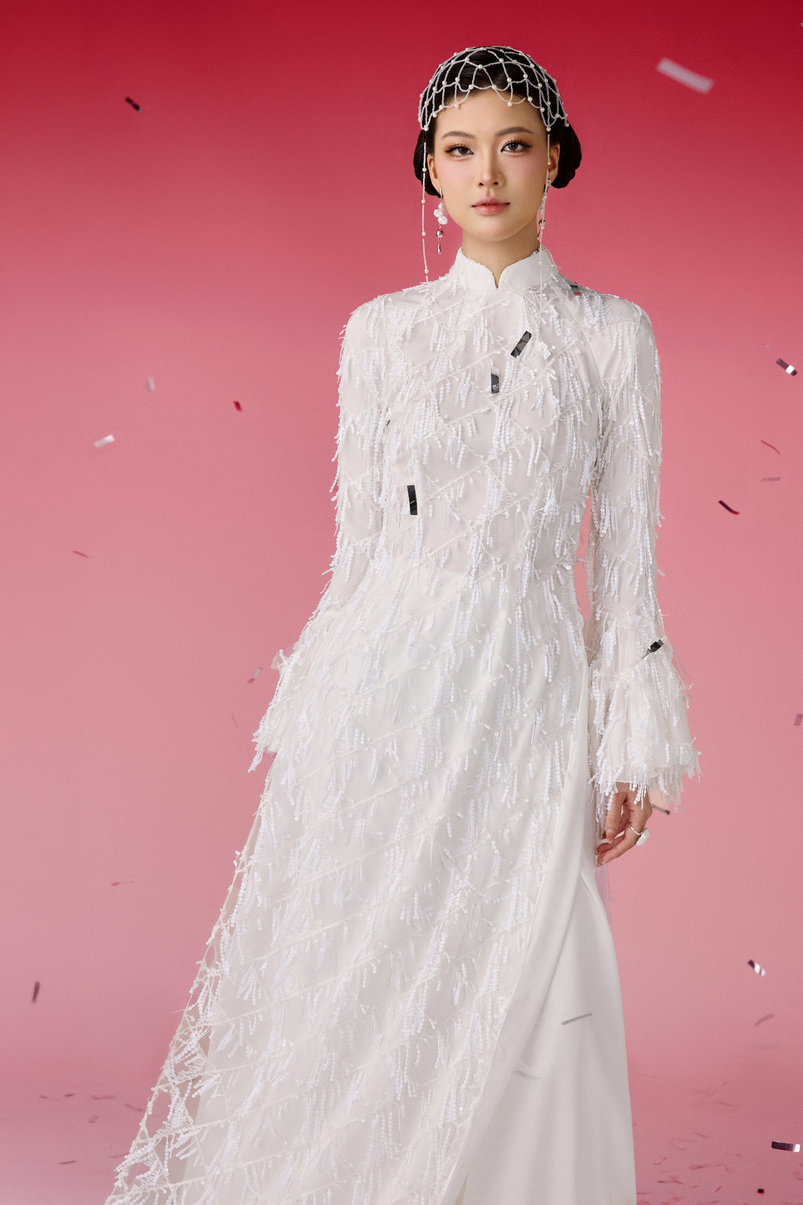 Bach Sa Fringe Ao Dai Set