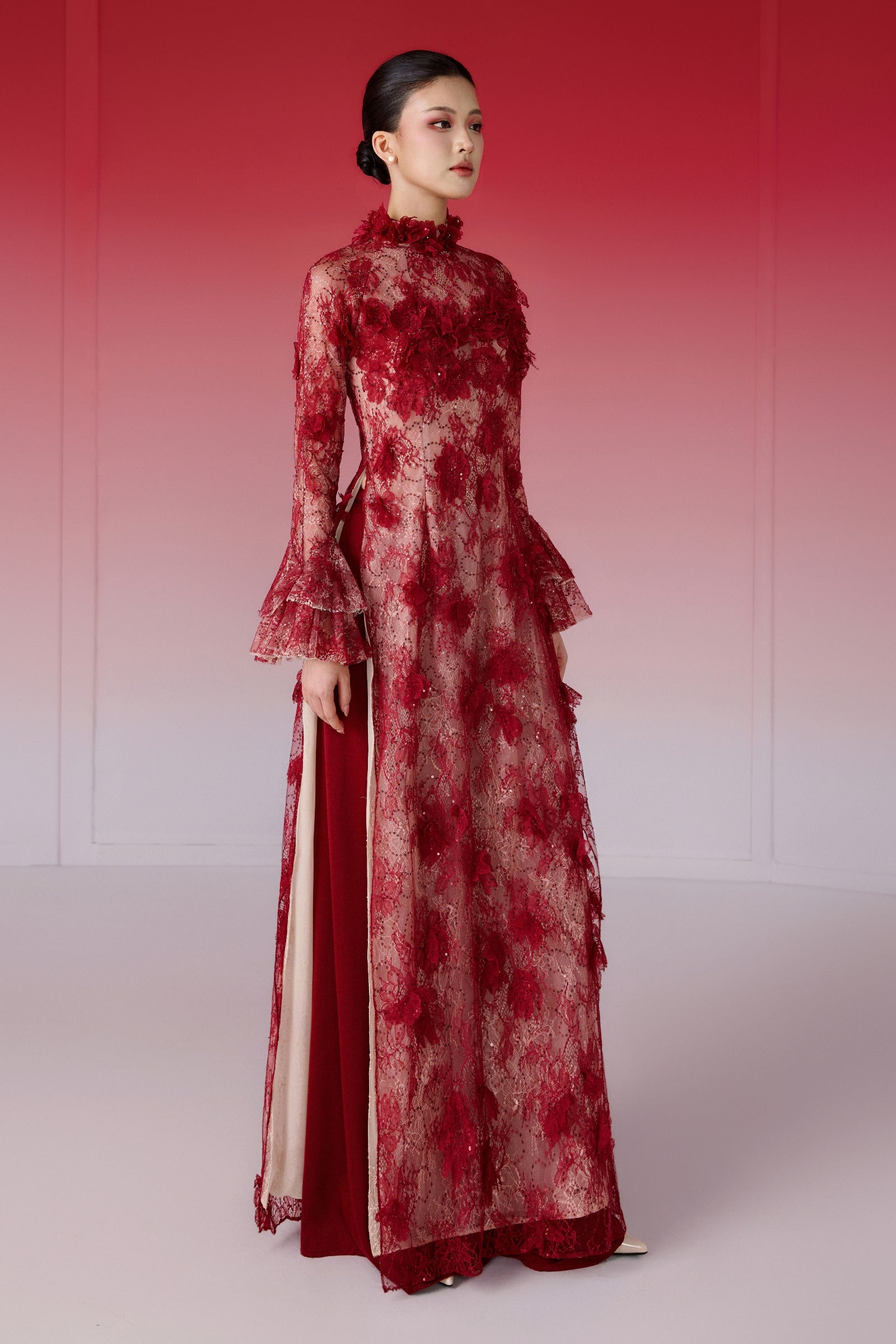 Phung Hy High Neck Ao Dai Set
