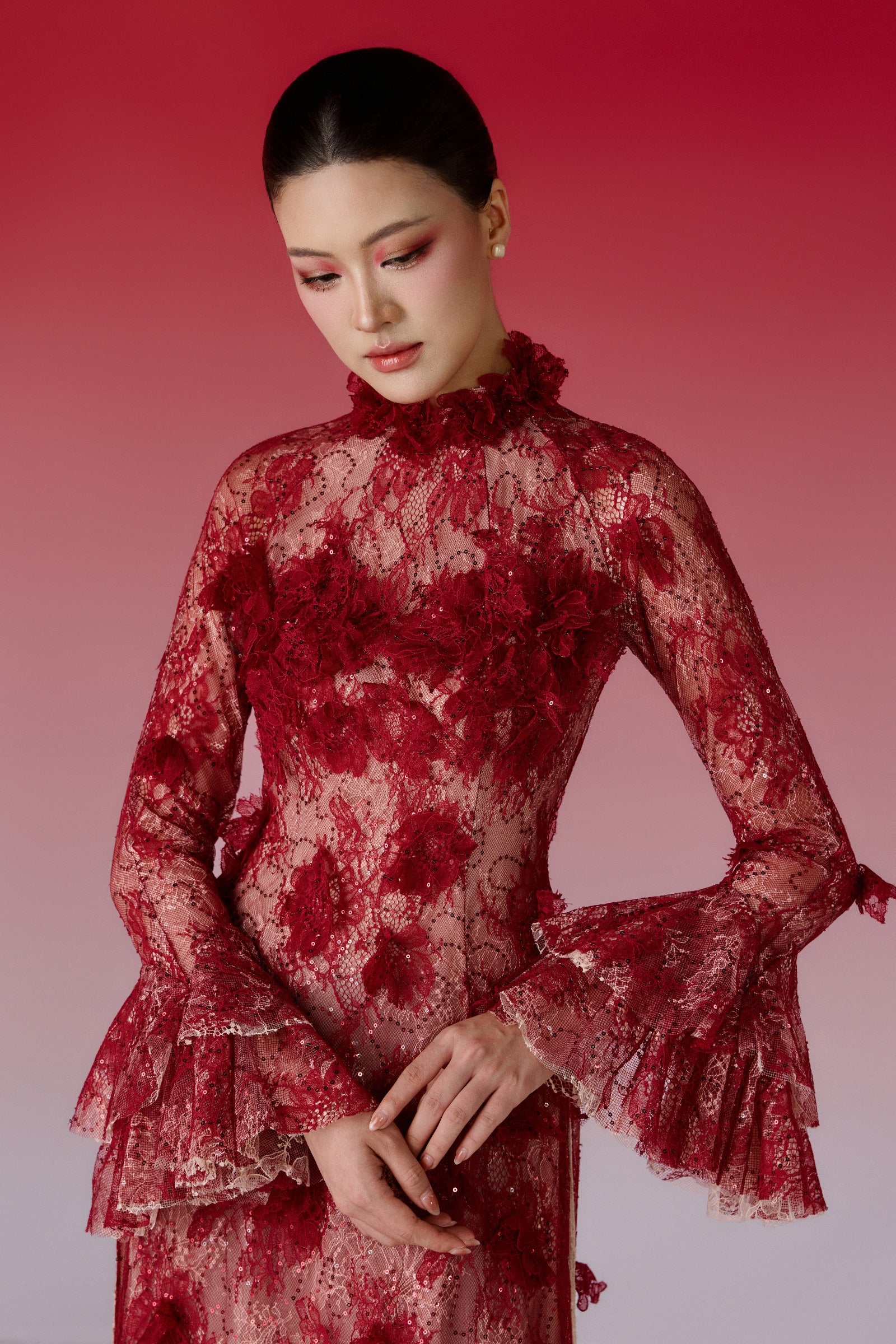 Phung Hy High Neck Ao Dai Set