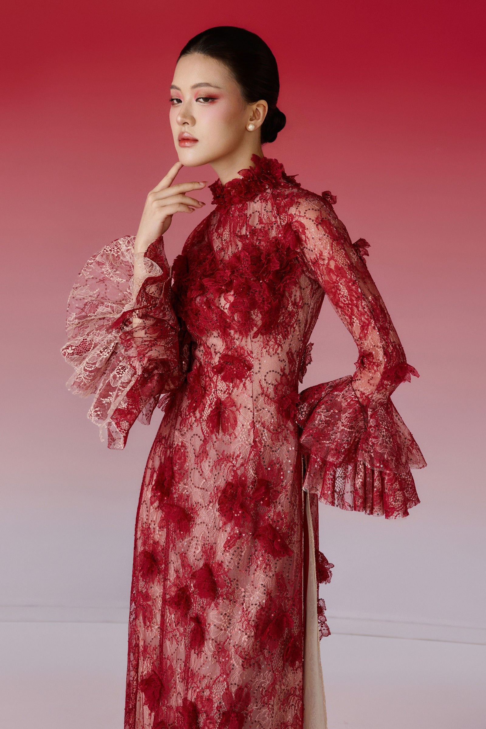 Phung Hy High Neck Ao Dai Set